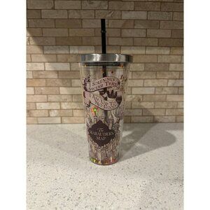 Spoontiques - Harry Potter Tumbler - Solemnly Swear Glitter Cup with Straw - 20
